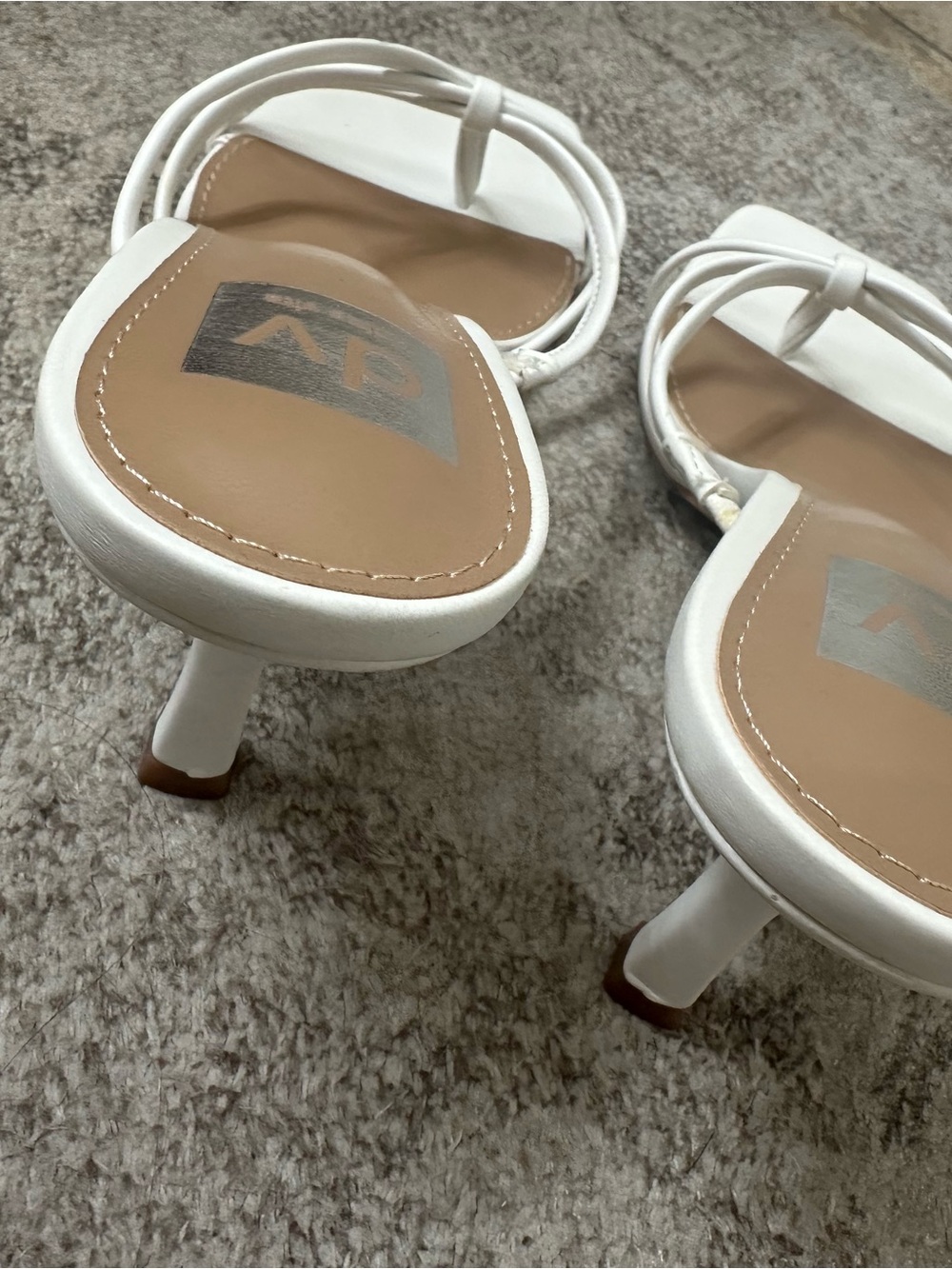 Dolce Vita White Strappy Square Toe Heeled Sandals - Picture 4 of 6